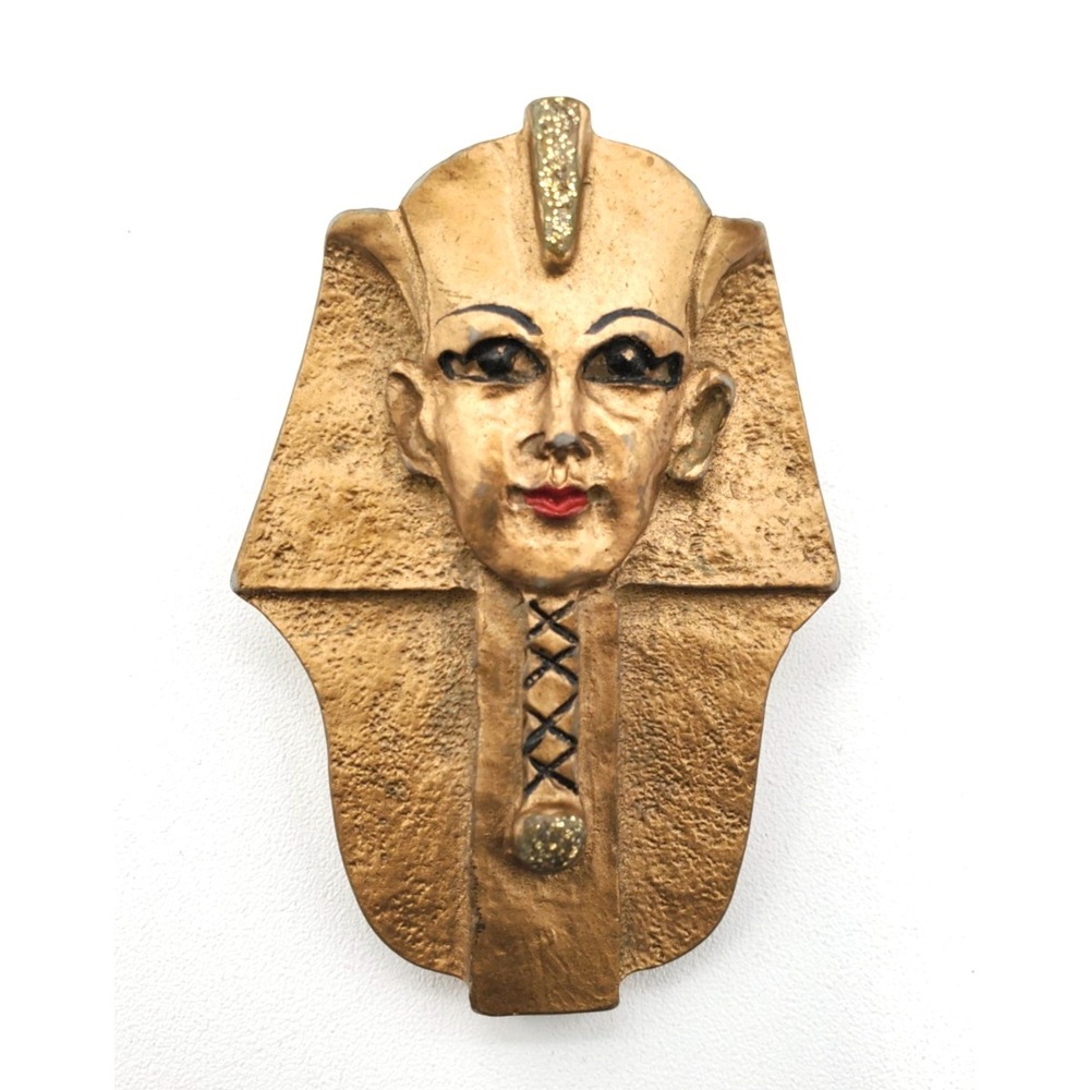 Vintage‎ Egyptian Pharaoh Resin Mask Brooch